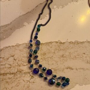 Elegant Blue and Green Beaded Necklace